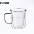 Tasse en verre à double paroi à haute teneur en borosilicate de café classique